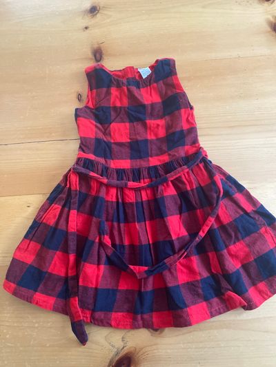 Carters Buffalo check red dress 4T