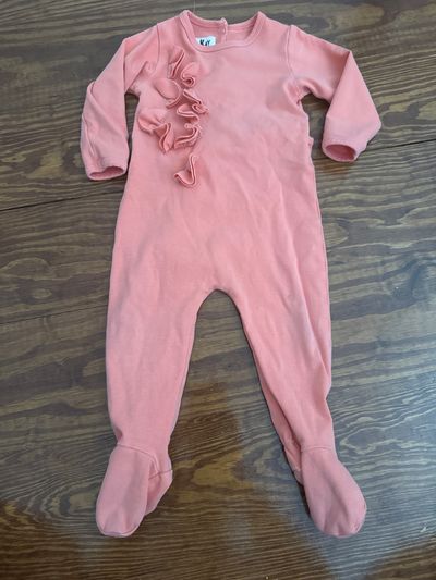 Hanna Kay Child 9 mon peach onsie with ruffles 9 Months