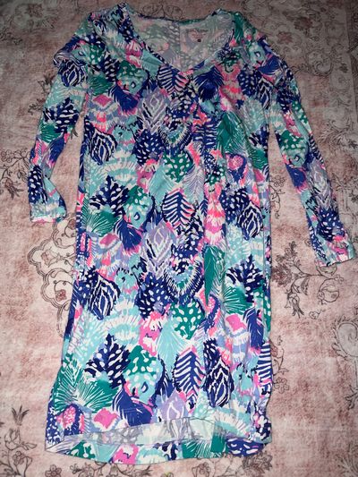 Lilly Pulitzer Long sleeve v neck feather dress Women's - XS