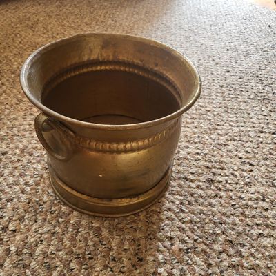 unknown brass plated flower pot