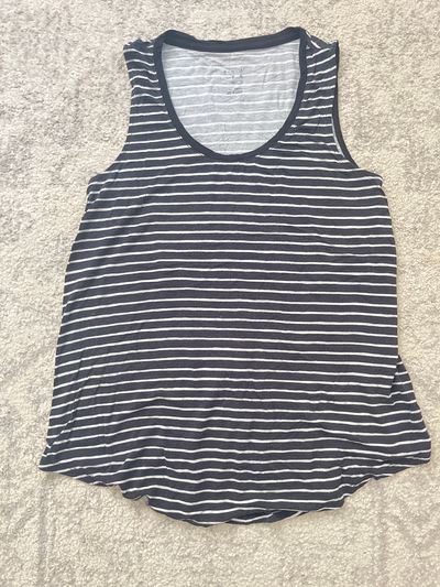 A New Day Black white stripe swing tank top Women's - S