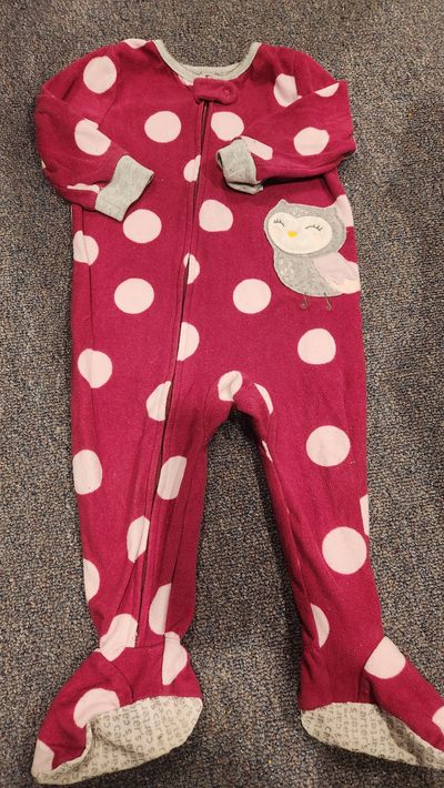 Carter's Zipper footed fleece pjs 18 Months