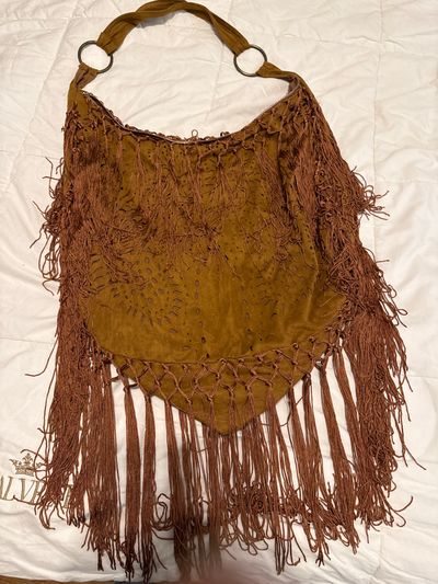 Chic luxe Camel fringe bag