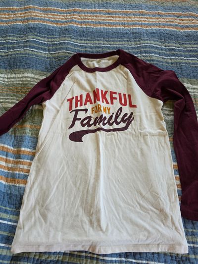 Childrens Place Size 14 Thankful For My Family L/S Shirt 14-16