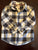 Cat and jack buffalo check button down shirt Black and white worn once 3T