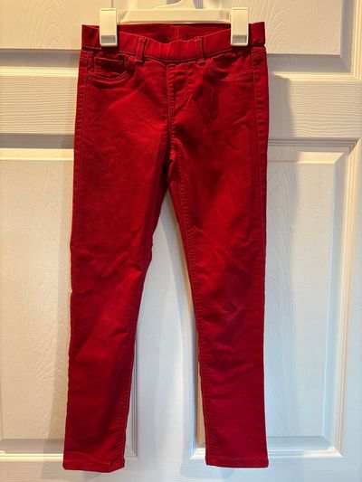 Wonder Nation Cherry red stretchy pants with elastic waist 7-8