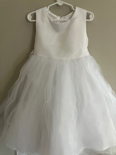 Kids Dream White Sleeveless Dress with Bow 3T
