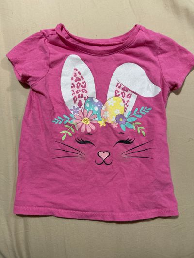 The childrens place Hot pink bunny tee 3T