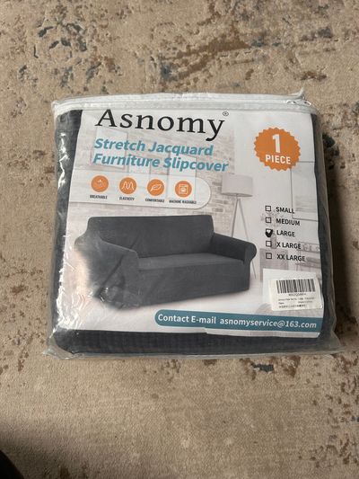 Asnomy Couch cover - new never used size large charcoal ash color