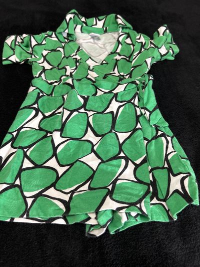 Baby gap Green and white side tie dress 4T