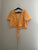Mustard Gold Floral Top Women's - S