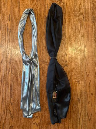 Jaclyn Smith 2 Dressy Scarves Black and Silver