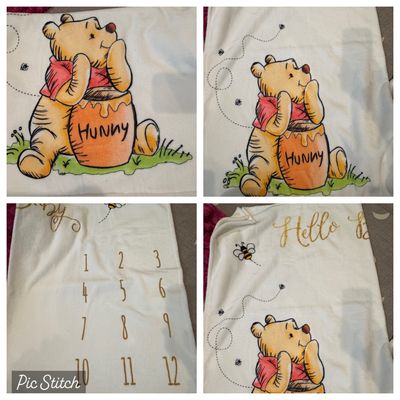 Winnie the pooh Milestone monthly blanket