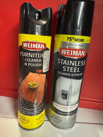 Weiman Cleaning Products. Furniture and Stainless Weiman Cleaning Products. Furniture& Stainless Steal. Very full