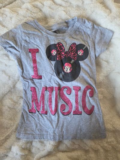Disney Minnie Mouse short sleeve shirt grey Size XS 5T