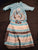 UV Skinz rash guard with an octopus graphic and striped swim shorts. 5T/5