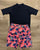 Lands End Outfit Swim shorts and rash guard like new 14-16