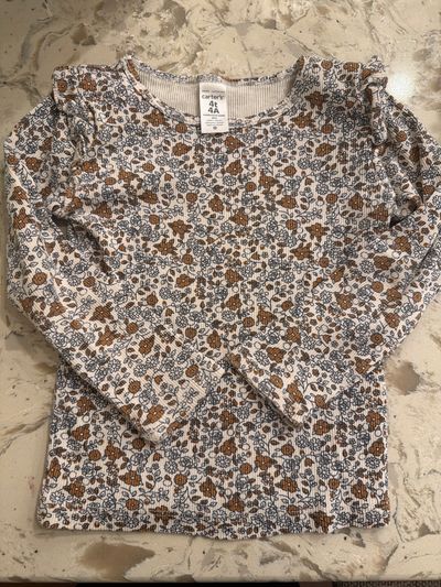 Carters Ruffle Fall Thermal Floral  4T