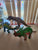 vintage dinosaur toys Styracosaurus, Stegosaurus