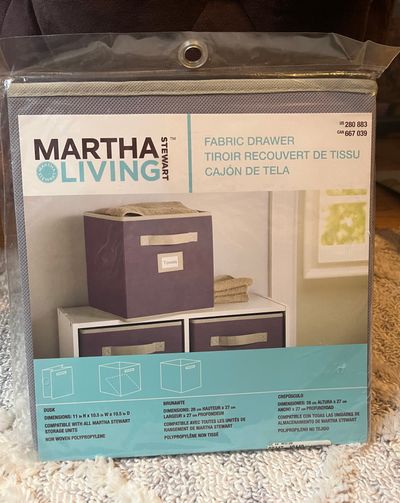 Martha Stewart Living fabric storage cube NEW 11x10.5x10.5 dusk, grayish purple, color  SFPF home