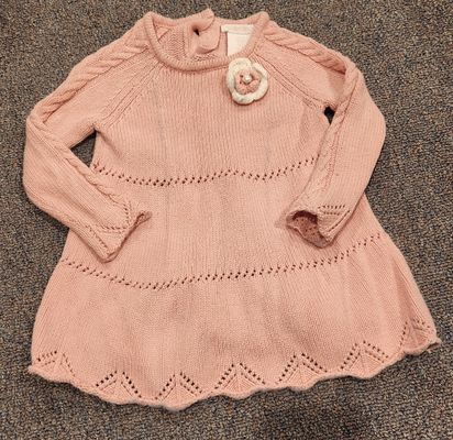 Shabby Chic Pink sweater dress 6-9 Months
