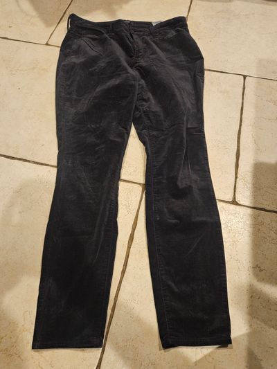 NYDJ Black Velour Pants Women's 12