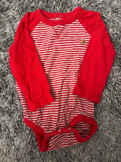 Baby Gap Red Striped Onesie  12-18 Months