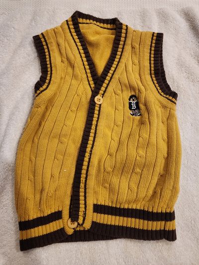 yellow cable knit cardigan vest yellow cable knit cardigan vest 18-24 Months