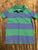 Oshkosh Blue and green striped short sleeved polo 4T