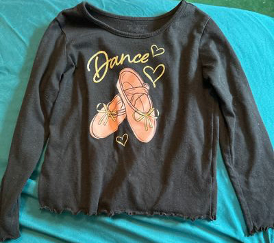 The childrens place Black dance long sleep shirt 3T