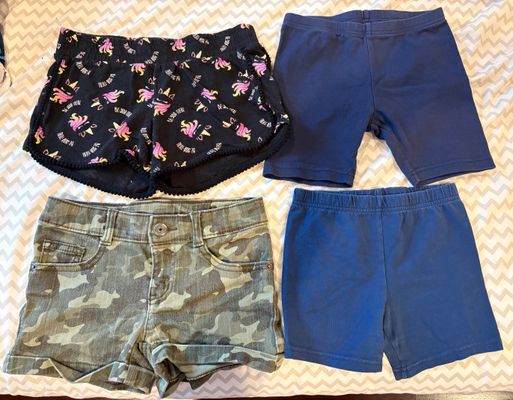 Justice, Crazy 8, Gymboree, Carters 4 pairs of shorts 6T/6