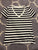 Gap 9 White and black cotton stripe v neck t shirt Women's - S