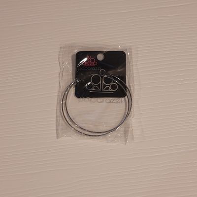 Paparazzi Silver Big Thin Hoop Ring Earrings