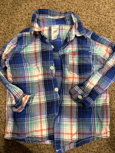 Carters button up flannel top  18 Months