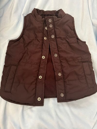Baby GAP Fleece Lined Brown Puffer Vest  12-18 Months