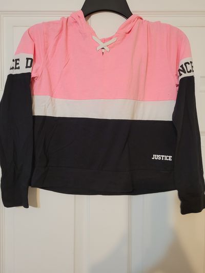 Justice - size 12 - long sleeve Pink, white, and black 10-12