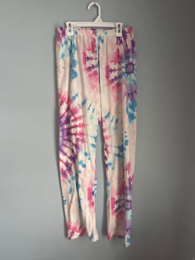 PJ Place Fleece PJ tie dyed white, pink, purple, blue 14-16