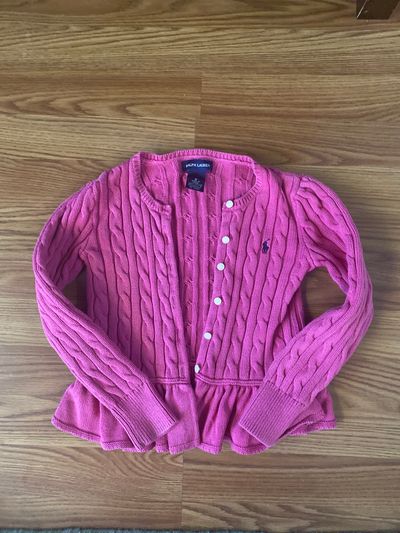 Ralph Lauren Pink Cable Knit Sweater 6T/6