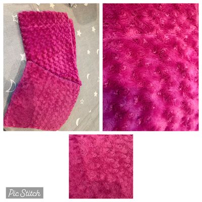 Pink fuzzy Pillow and blanket