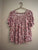 Lucky Brand Rusty Brown Floral Flowy Top Women's - M