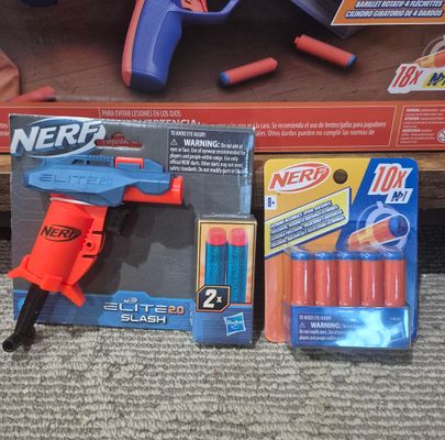 2 Pack NERF Gun and Foam Bullet Pack Brand New