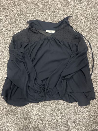 Loft Black sheer blouse Women's - M