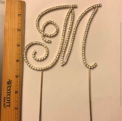 M monogram Crystal cake topper Beautiful Crystal M