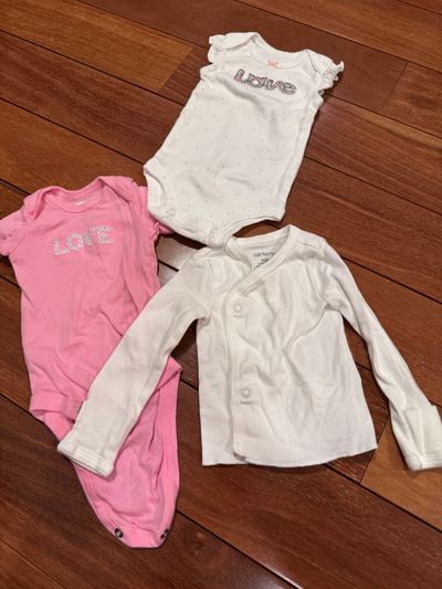 New 3 onesies 2 newborn and 0-3 months  0-3 Months