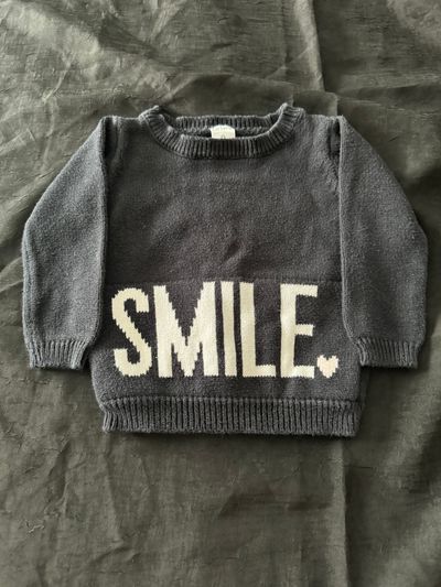 Carters Black Smile Sweater -Size 9mos 6-9 Months