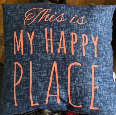 Walmart My Happy Place Throw Pillow