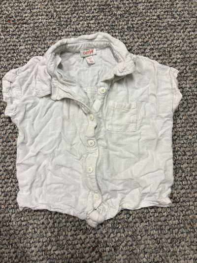 Cat and Jack White button down tie shirt 6T/6
