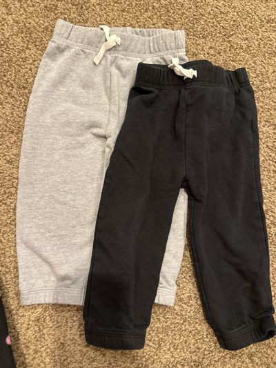 Cat and Jack two pack black and gray pants  12 Months