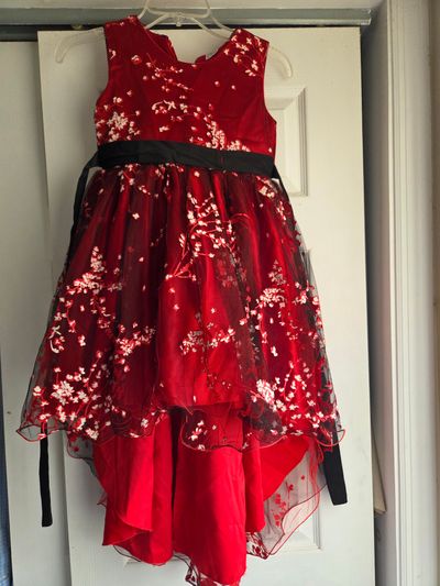 Red/Black Dress Euro clothing size 130 7-8