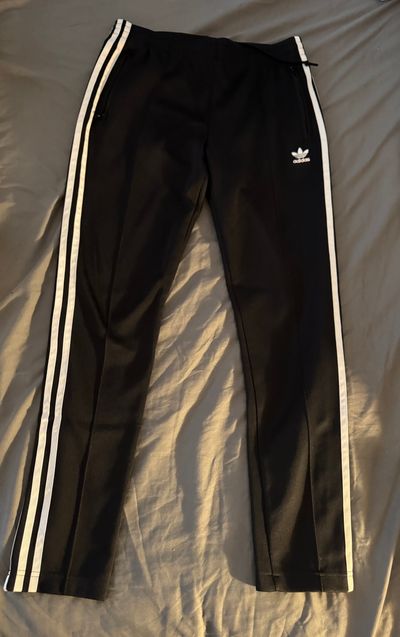 Adidas Black & White Tricot 3-Stripe Track Pants Junior M - 5